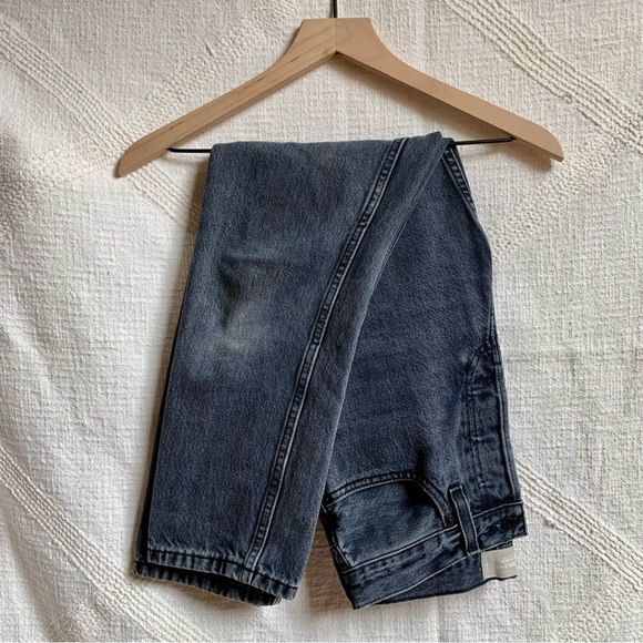 Everlane Denim - Everlane Black Wash Straight Button Front Denim Jeans Cotton 90s Cheeky 26 Ankle